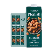 Plenish Unsweetened Organic Almond Milk 1L Pack of 8