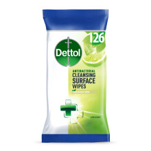 Dettol Antibacterial Lime Mint Cleaning Wipes 126 Count Germ Protection