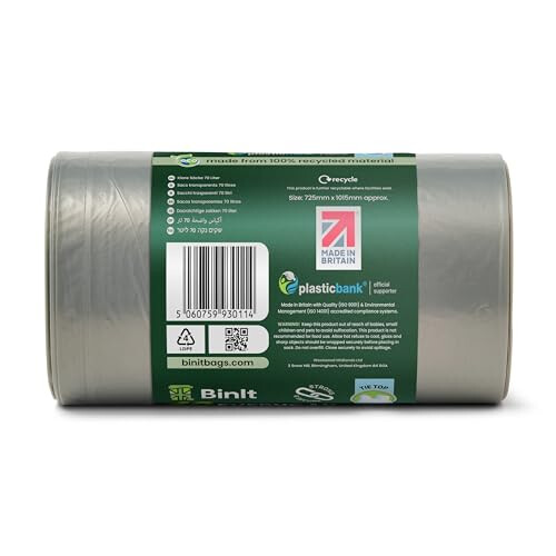 BIN IT 40 Clear 70l & Secure, Tie Top, Recycling Sacks, Bin Bags, Bin 2