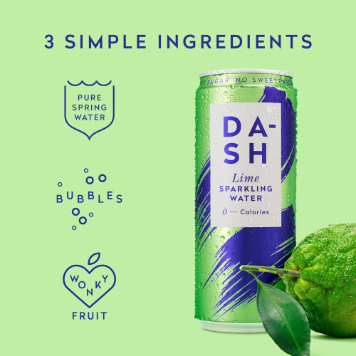 DASH Water Lime  12 x Lime Flavoured Sparkling Spring Water  NO Sugar 2