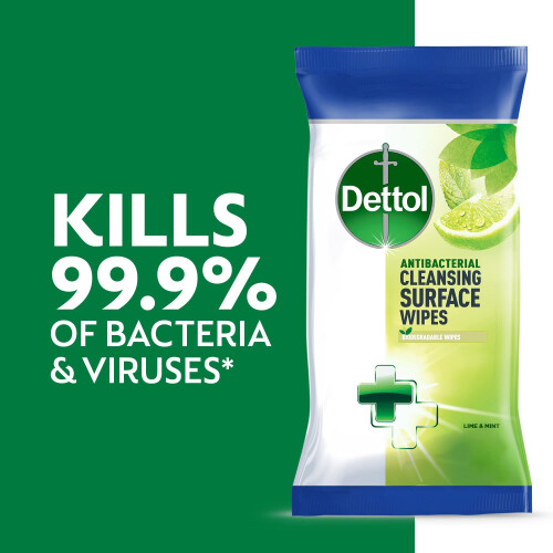 Dettol Dettol Antibacterial Lime  Mint Cleaning Wipes  126 Count  Germ Protection 1
