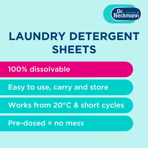 Dr. Beckmann Laundry Detergent Sheets BIO Fresh Blossom Pre-dosed 50 sheets 1