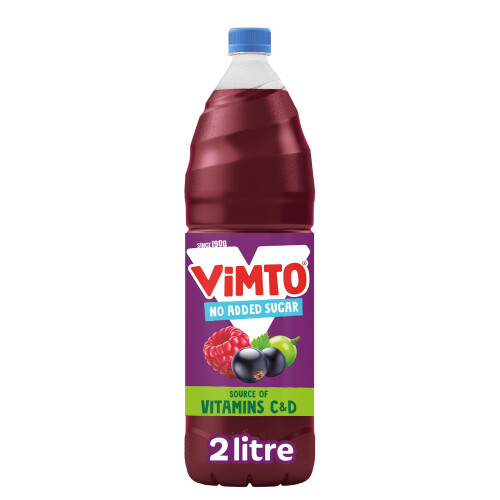 Vimto Squash – No Added Sugar – Real Fruit Flavour – Vitamins C & D –