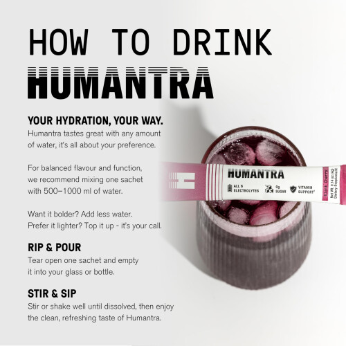 Humantra Electrolyte Packets | Zero Sugar | W/ 6 Electrolytes | Electrolytes Powder (20 Count, Black Cherry) 2