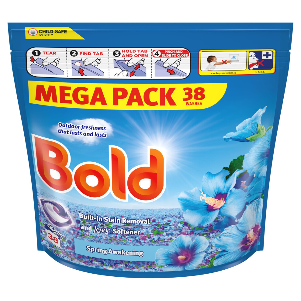 Bold Pods Washing Liquid Laundry Detergent Capsules 38 Washes Spring Awaken