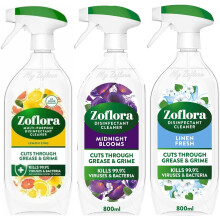Zoflora Mixed Multipurpose Disinfectant Trigger Spray 3 x 800ml Lemon Zing