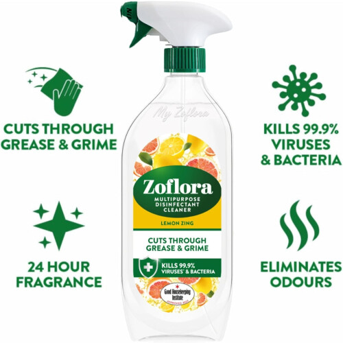 Zoflora Zoflora Mixed Multipurpose Disinfectant Trigger Spray 3 x 800ml  Lemon Zing 1