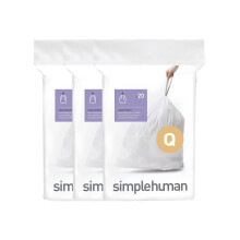 simplehuman CW0264 code Q Custom Fit Bin Liner, White Plastic