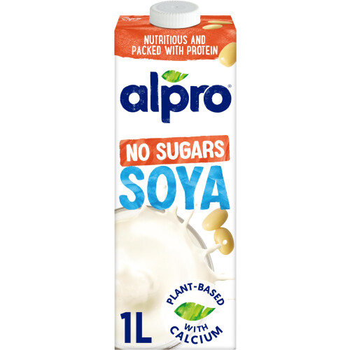 ALPRO Alpro Soya Drink - No Sugars - Unsweetened Plant - 1l (Pack 8) 1