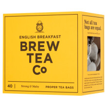 Brew Tea Co  English Breakfast Proper Tea Bags  Strong and Malty  40 Tea Ba