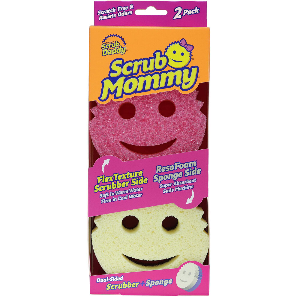 Scrub Daddy Scrub Mommy Cleaning Sponges - Dual Sided Non Scratch Sponge Scourers, Smiley Kitchen Sponges For Dishwashing & Bathroom 5051227060549