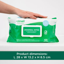 Clinell Universal Cleaning and Disinfectant Wipes for Surfaces  Pack o