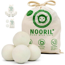 Nooril Tumble Dryer Balls Pack of 4 Handmade Reusable Organic Wool Laundry