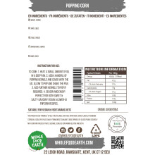 Wholefood Earth Popping Corn 3kg Natural GMO Free Vegan
