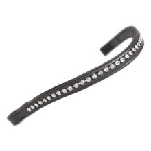 (Full, Black/Clear) Aviemore Leather Horse Diamante Browband