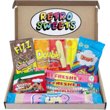 Retro Sweets Gift Box Packed with Sweet Hamper Letterbox Gift for Women Men