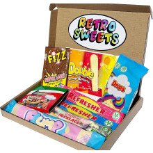 Retro Sweets Gift Box Packed with Sweet Hamper Letterbox Gift for Wome