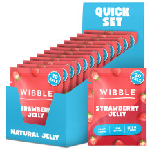 Wibble Jelly Crystals Strawberry Natural Jelly Powders Quick Set 12 pack Lo