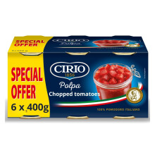 Cirio Chopped Tomatoes, Polpa, Italian Tinned Tomatoes, Canned 400g (Multipack o