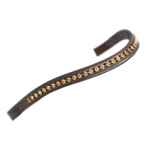(Cob, Havana/Gold) Aviemore Leather Horse Diamante Browband