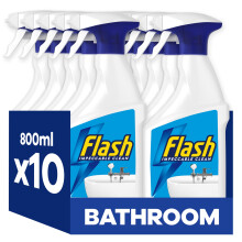 Flash Bathroom Cleaner Spray, 8 Litres (800 ml x 10), Bathroom Cleaning, Limesca