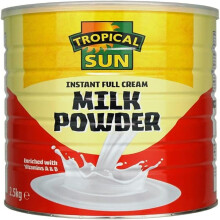 Tropical Sun Full Cream Milk Powder 2.5KG | Instant Whole Milk Powder Enriched with Vitamins A & D | Rich, Creamy Taste | Easy to Mix, Long Shelf Lif