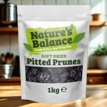 Natures Balance Prunes Pitted 1kg Soft Sticky Rich Low Fat Ideal Heal