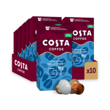 Costa Smooth Decaf Roast Aluminium Coffee Pods Pack of 10 Total 100 Coffee