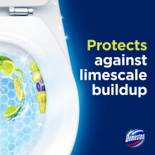 Domestos Power 5 Lime Toilet Rim Blocks toilet freshener with a longla