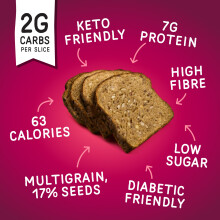 Fit Bakes Keto Bread 2g Carbs 7g Protein Low Carb Bread Loaf 16 slice