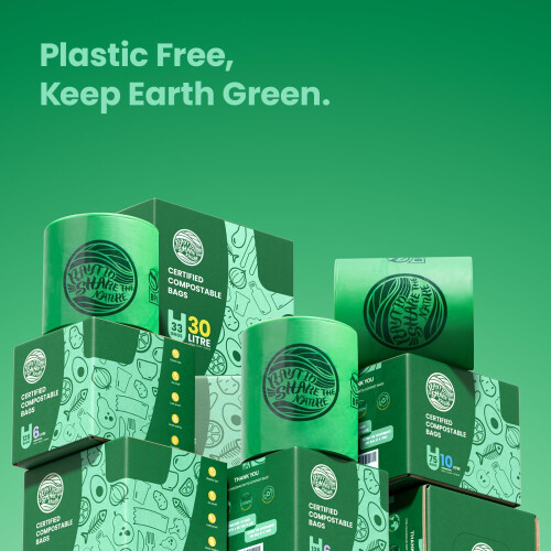 RAYTID Tie Handle Compostable Food Waste Bags 10l 75 Extra Compostable 1