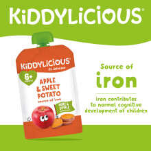 Kiddylicious Apple Sweet Potato Fruit Pouches Suitable for 6 Months