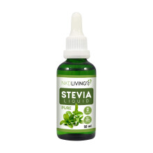 NKD Living Pure Stevia Liquid Drops 50ml - Pure Stevia, Unflavoured - with glass dropper (Other flavors also available: Vanilla, Caramel, Chocolate)