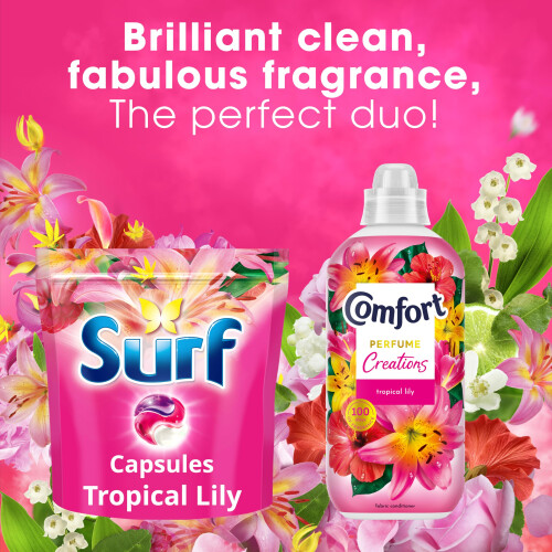 Surf Surf 3 in 1 Tropical Lily Laundry Washing Detergent Capsules 1