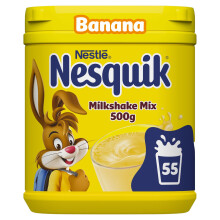 Nesquik Banana Flavoured Milkshake Powder, with Vitamin C & D, 500g Tub (Pack of