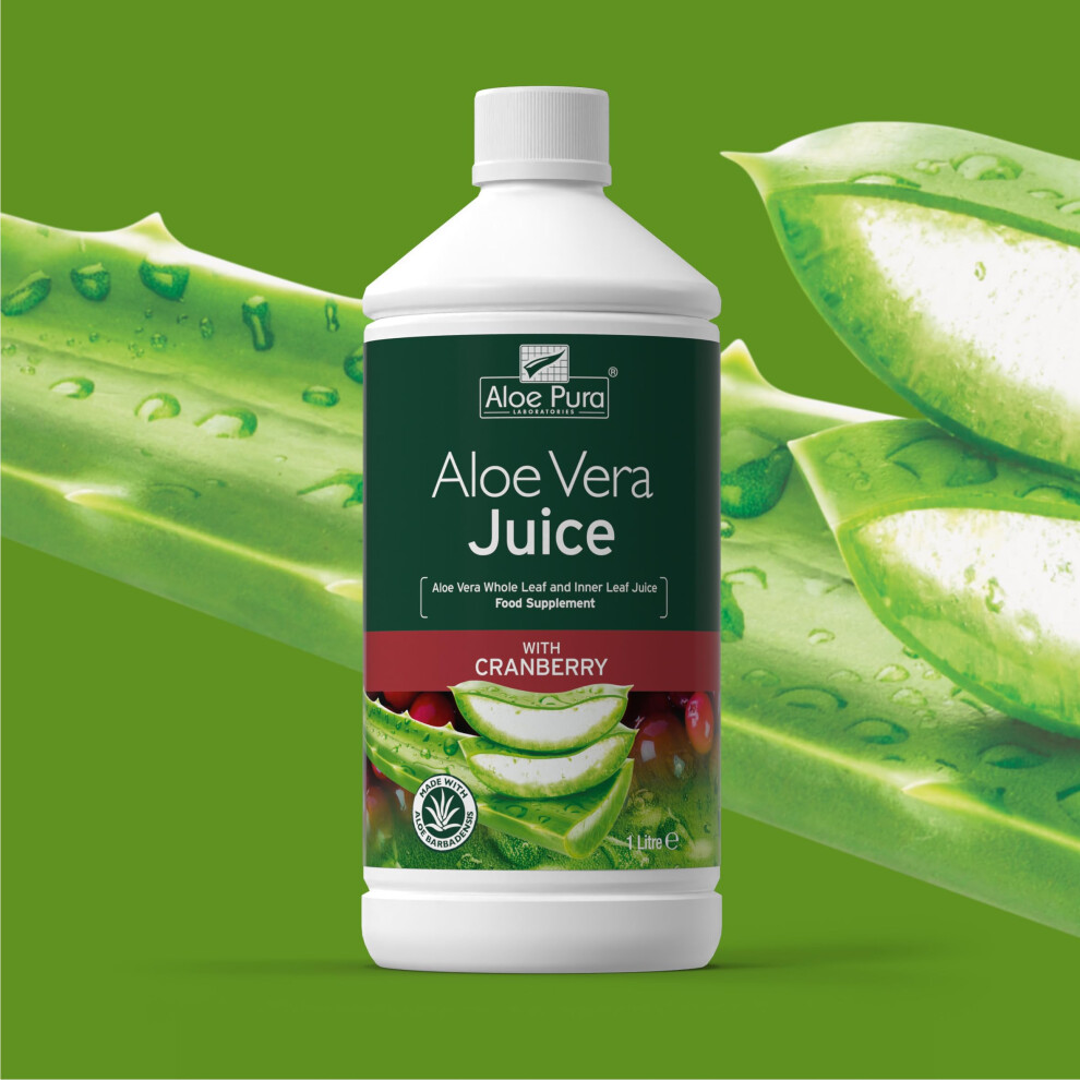 Aloe Pura Aloe Vera Juice With Cranberry Natural Vegan Cruelty Free Fo
