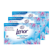 Lenor 3 Pack Fabric Conditioner Dryer Sheets Spring Awakening 34
