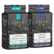 Grano Milano Ground Coffee 1kg, Variety Pack Arabica and Robusta, Medium and Dar