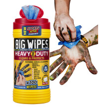 Big Wipes Heavy Duty Pro+ Hand Wipes – Textured Dual-Sided Cleaning Wipes for Paint, Grease, Oil - Industrial Cleaning Products for Tools & Surfaces