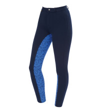 (26in, Navy/Blue Horseshoe Print) Saxon Childrens/Kids Warm Up Cotton Euro Seat Jodhpurs II