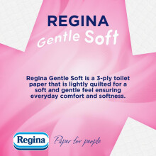 Regina Gentle Soft Toilet Tissue 45 Rolls of 3 Ply Toilet Paper 160 S