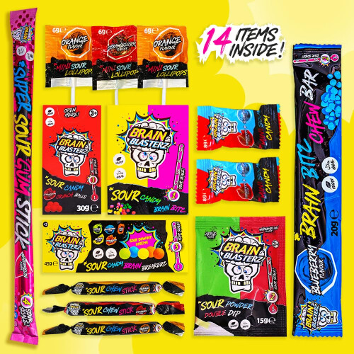 Brain Blasterz Sour Sweet Gift Box - Sour Sweets Collection, 14 Pcs 1