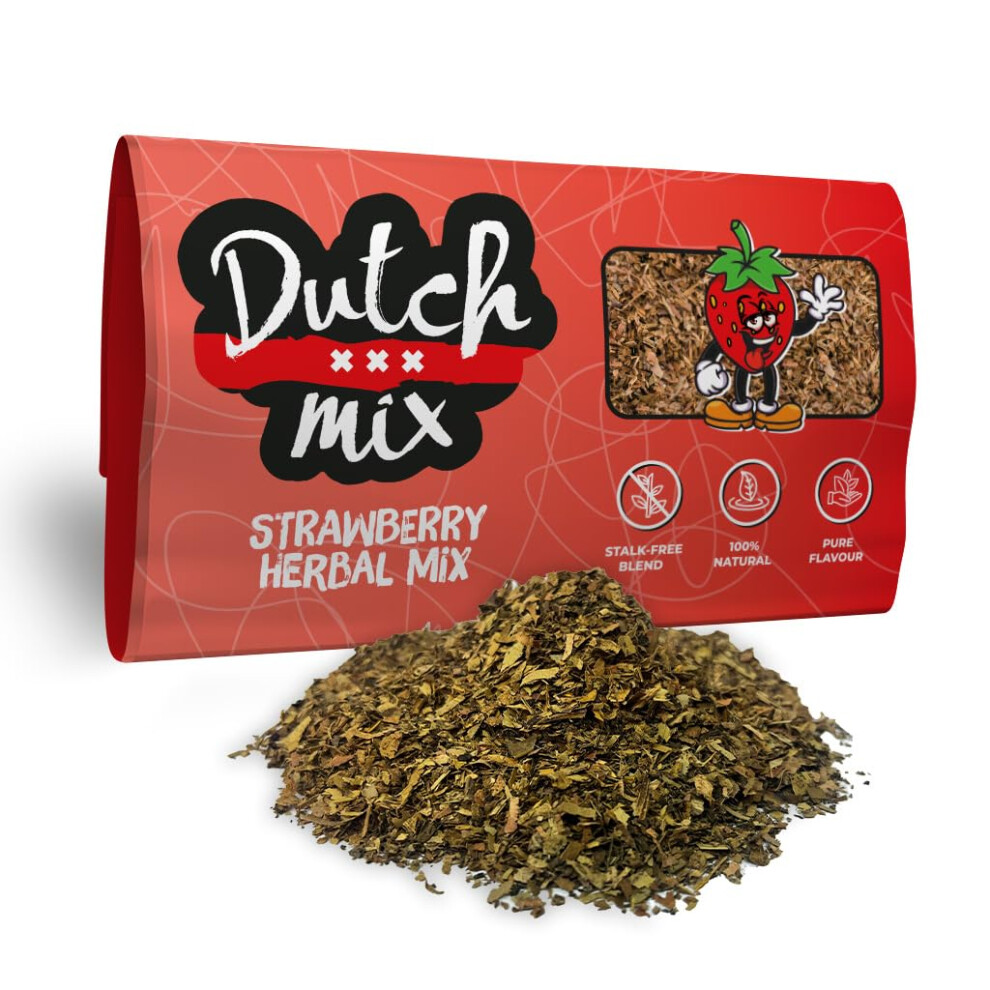 Dutch Mix Strawberry - Stalk-Free & Natural - 30G Quality Herbal Mix - Amsterdam Herbal Mix As Used In Coffee Shops