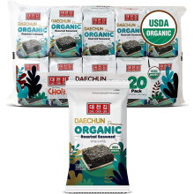 CHOI'S 1 Organic DAECHUN Seaweed Snacks, 20 Pack, Original, Product of Korea Premium Great