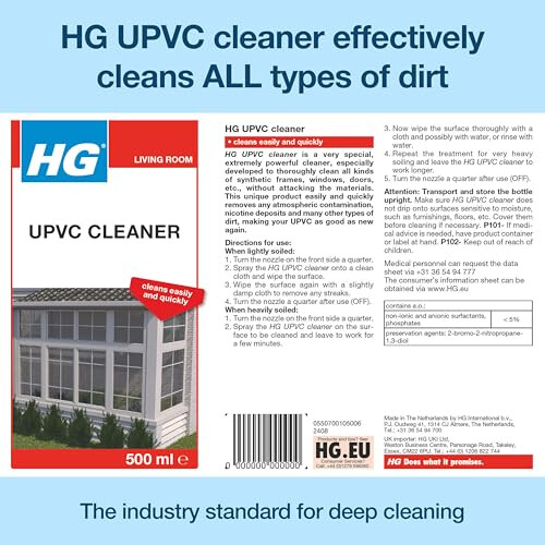 HG HG UPVC Powerful Cleaner, Quick & Easy, Doors & Window Frames - 500ml 1