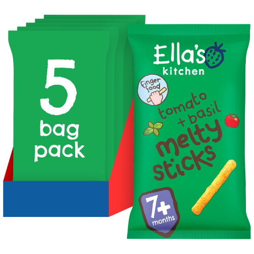 Ellas Kitchen Organic Tomato  Basil Melty Sticks 5 x 16g