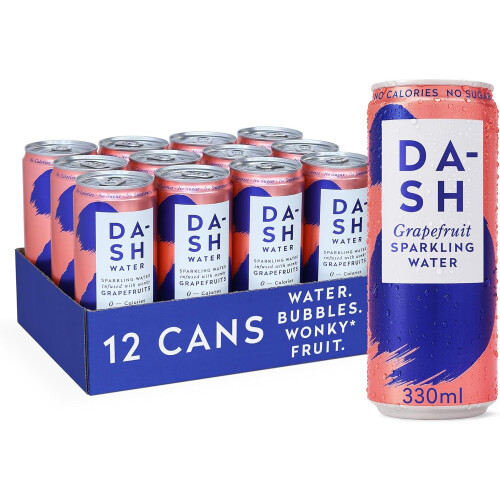 DASH Water Grapefruit  12 x Grapefruit Flavoured Sparkling Spring Water  NO