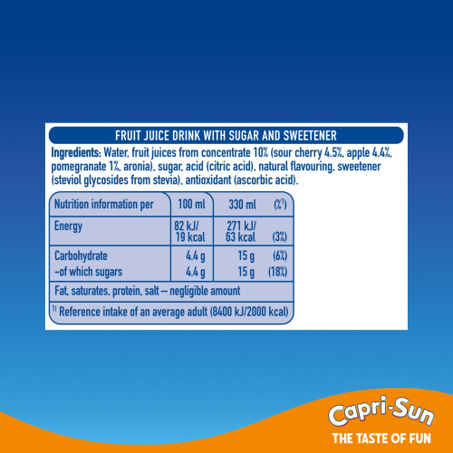 Capri-Sun Cherry (15 x 330ml Bulk Multipack) With Resealable Cap And Nothing Artificial 1