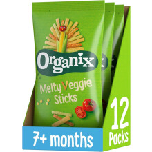 Organix Melty Organic Veggie Sticks 7 Months Baby Snack Multipack 4 x 15 g