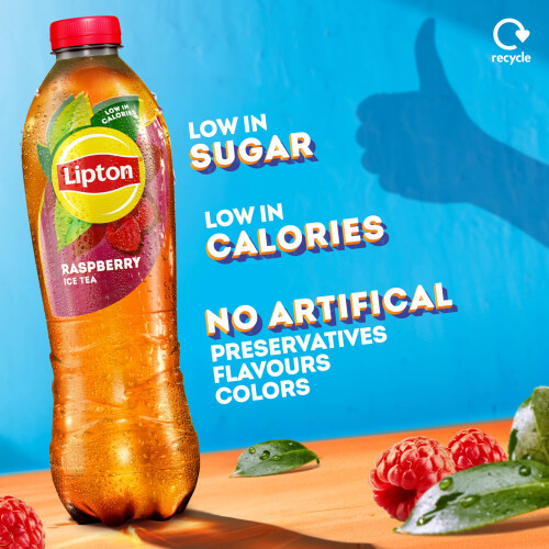 Lipton Raspberry Bottled Ice Tea 1.25 L (Pack of 6), low calorie 2